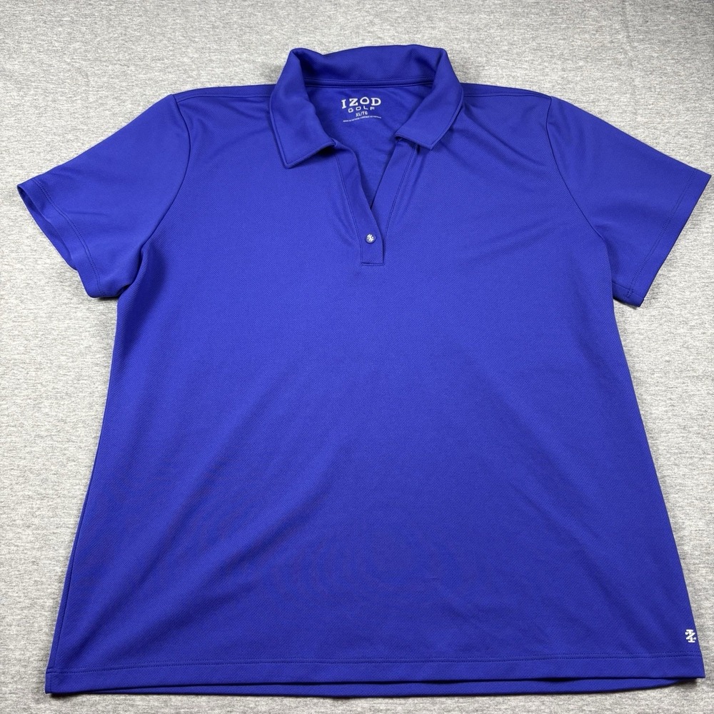 2 IZOD Women's Golf Performance Tops Polo Shirts Red Blue Both XL